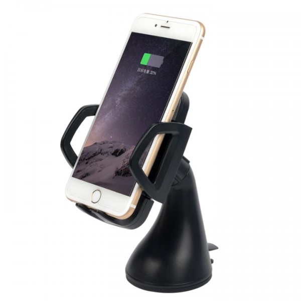 Elobeth Qi Wireless Car Charger with Triple-Coil Stand Windshield Mount Holder for iPhone 6,Samsung Galaxy S6/S6 Edge 